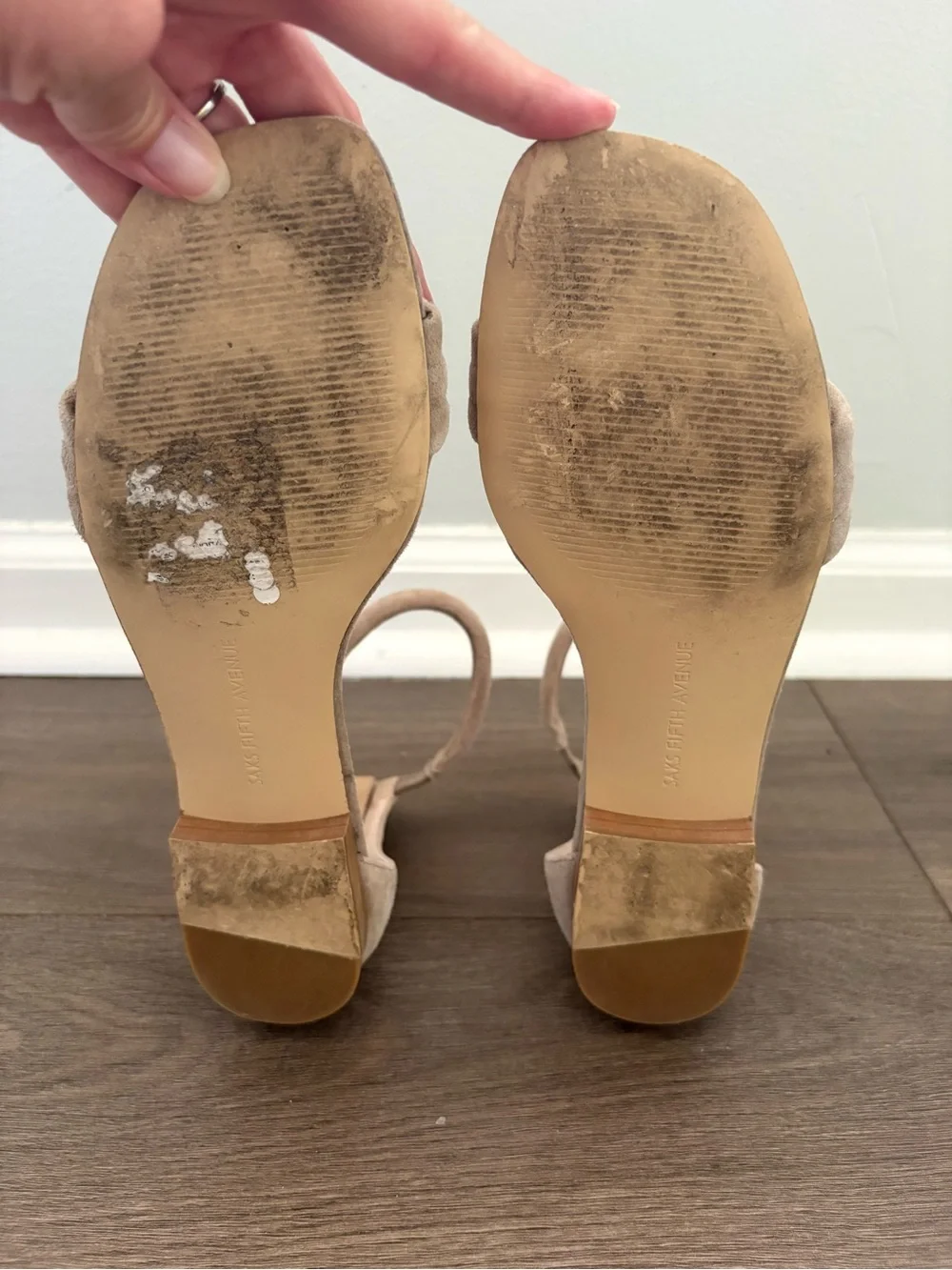 Women’s Saks Fifth Avenue Tan Suede Ankle-Strap Sandals - SIZE 7.5